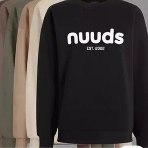 NUUDS Women Oversized CREWNECK logo Sweatshirt size large (Birthday 2024) NEW